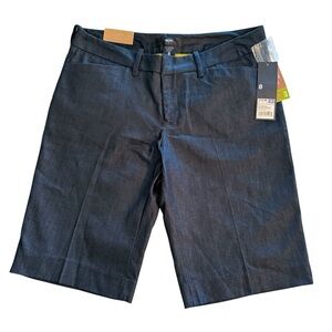NWT Mossimo Dark Blue Chambray Bermuda Shorts Size 8